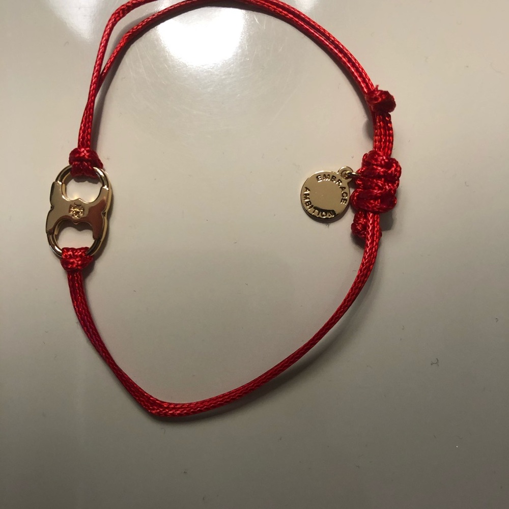 Tory Burch embrace ambition adjustable bracelet red